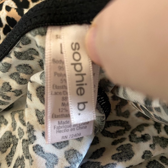 NWOT Sophie b. TAN/BLK Animal Print Chemise, L. *P1031 - Picture 6 of 8